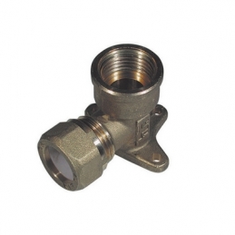 Gomito Con Flangia Per Rame Con Ogiva Teflon Tiemme - 3/8 X 10 311-1206-0310