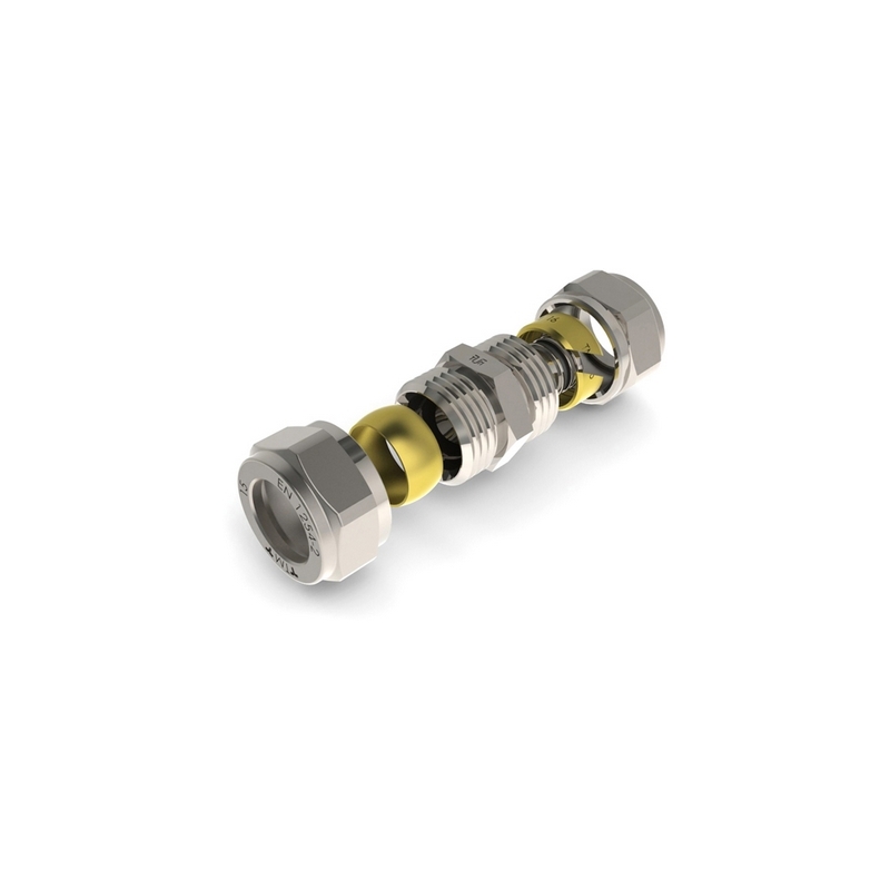 Raccordo Diritto Doppio Tiemme Per Multistrato - 16 X 2 - Diam. 15 313-1601K-16