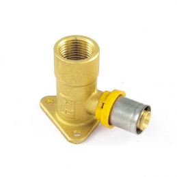 Raccordo Per Multistrato Gas Curvo Femmina Con Flangia 3 Fori - 16 X 1/2" 317-G2656-1602