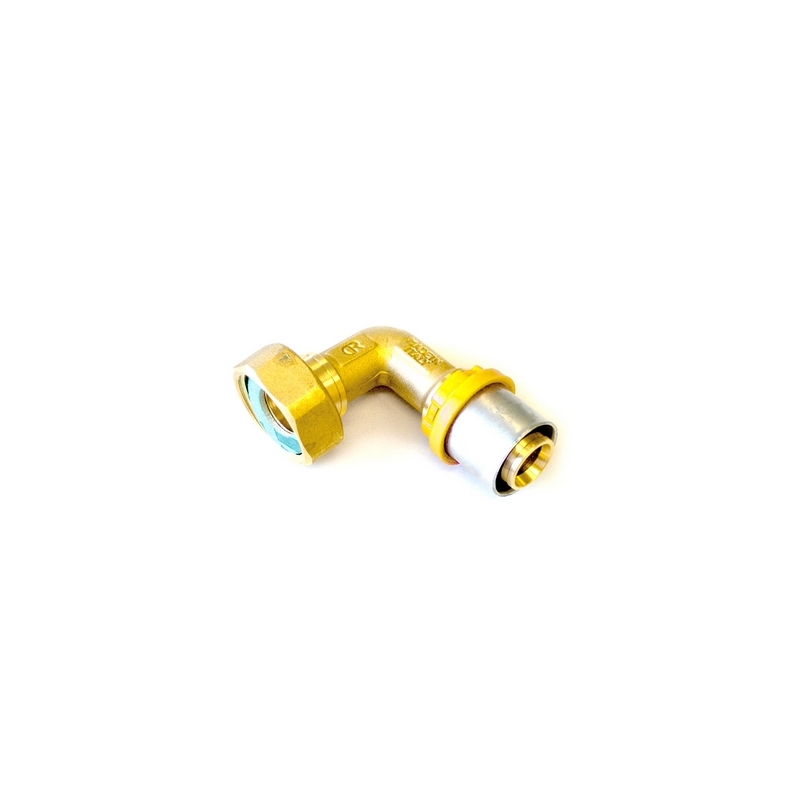 Raccordo Per Multistrato Gas Curvo Con Girello E Guarnizione Piana - 16 X 3/4" 317-G2660BP-1605