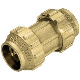 Raccordo Diritto Doppio In Ottone Tiemme - Diam. 40 332-T3461CR-40