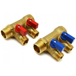 Collettore Nino Giallo C/valvola A Sfera Da 3/4 X 16 2 Vie - 3/4 X 1/2 X 16 320-1822