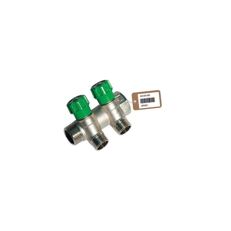 Collettore Lineare Con Rubinetti D'arresto 2 Derivazioni Impex F-brico - 3/4 X 1/2 320-B18662F