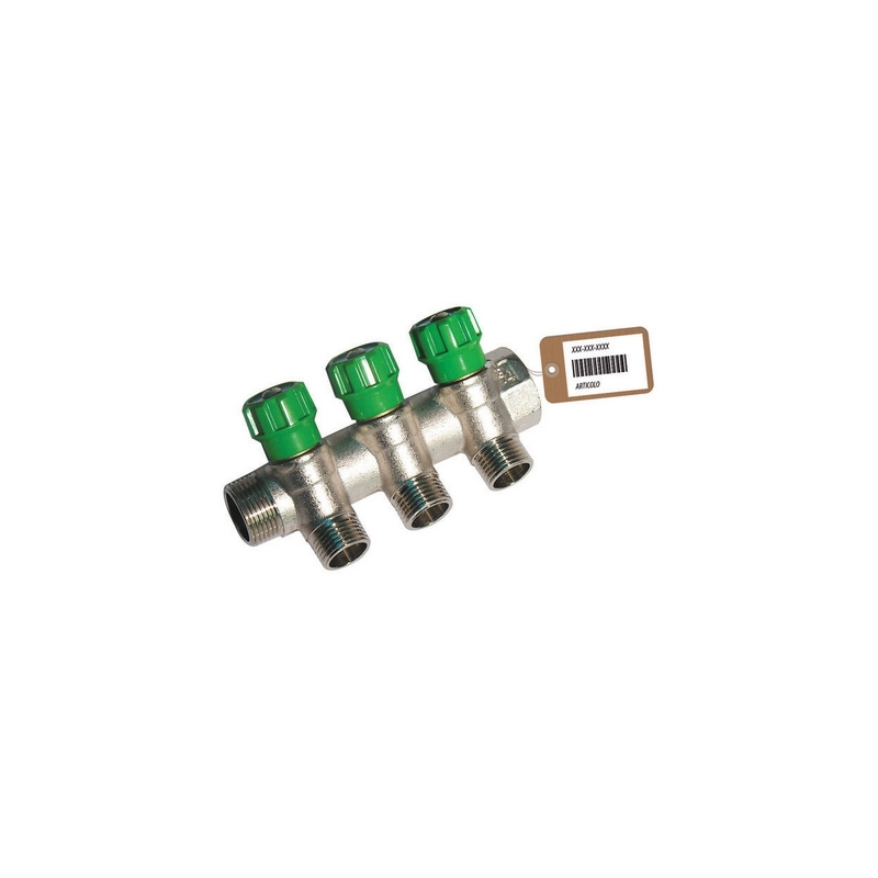 Collettore Lineare Con Rubinetti D'arresto 3 Derivazioni Impex F-brico - 3/4 X 1/2 320-B18663F
