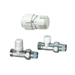 Kit Valvola + Detentore Diritto + Testa Termostatica Attacco Rame - 1/2 321-1681-04