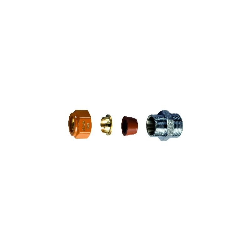 Niplex Maschio Completo Di Kit Di Tenuta Per Impianti Solari - 1" - Diam. 22 321-5870-0622