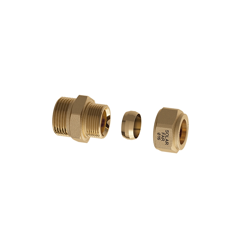 Niplex Maschio Con Tenuta Metallica Per Impianti Solari - 3/4 - Diam. 16 321-5871-0516