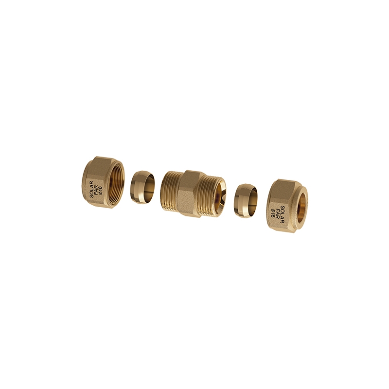 Niplex Doppio Con Tenuta Meccanica Per Impianti Solari - Diam. 16 321-5875-16
