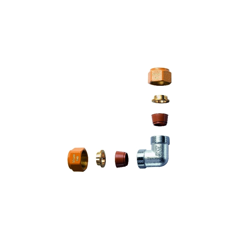 Gomito Doppio Completo Di Kit Di Tenuta Per Impianti Solari - Diam. 18 321-5880-18