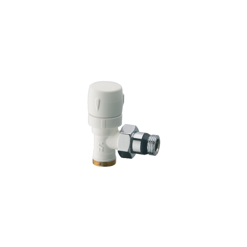 Valvola D'arredo A Squadra Termostatizzabile Bianco-cromo - 1/2" 322-60BC-04