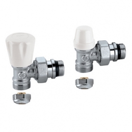 Coppia Valvole Per Radiatori Attacchi A Squadra O-ring - 3/8" 12 - Adatt. X Rame 323-340K-372