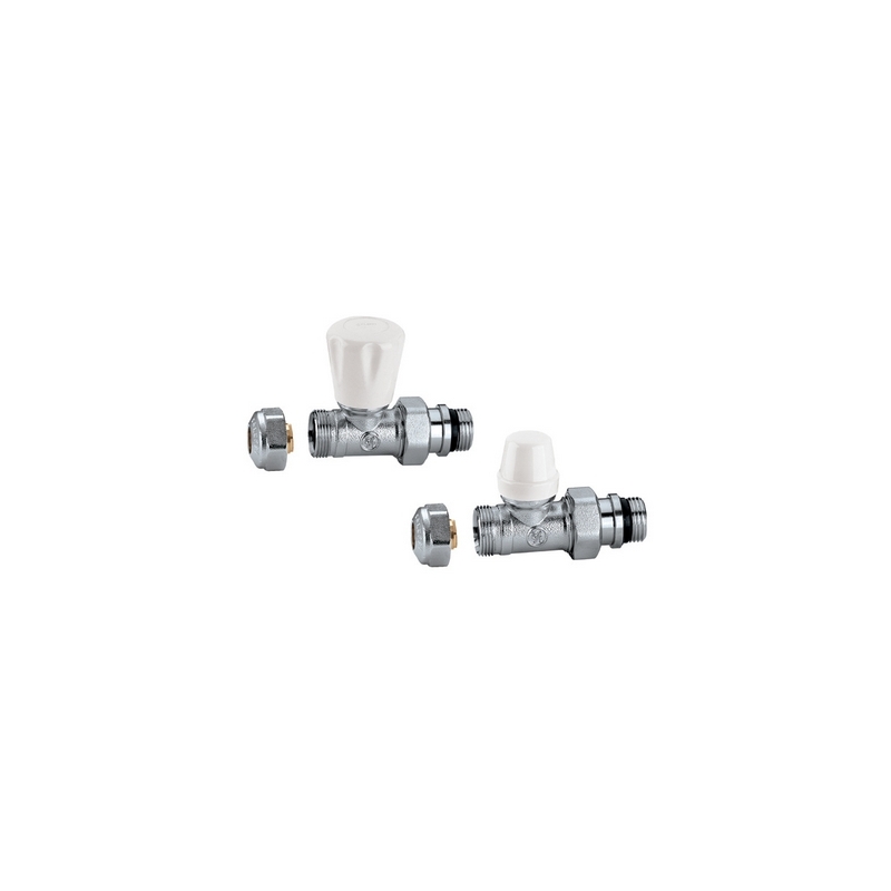 Coppia Valvole Per Radiatori Attacchi Diritti O-ring - 3/8" X Diam. 12 - Adat. X Rame 323-341K-372
