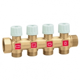 Collettore Componibile Con Rubinetti - 3/4" X 5 Deriv. 323-354-055