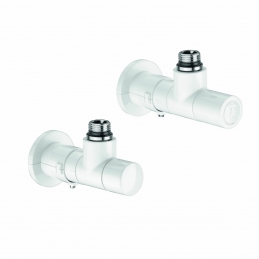Valvola + Detentore A Squadra Termostatizzabile Bianca - 1/2" 323-400101