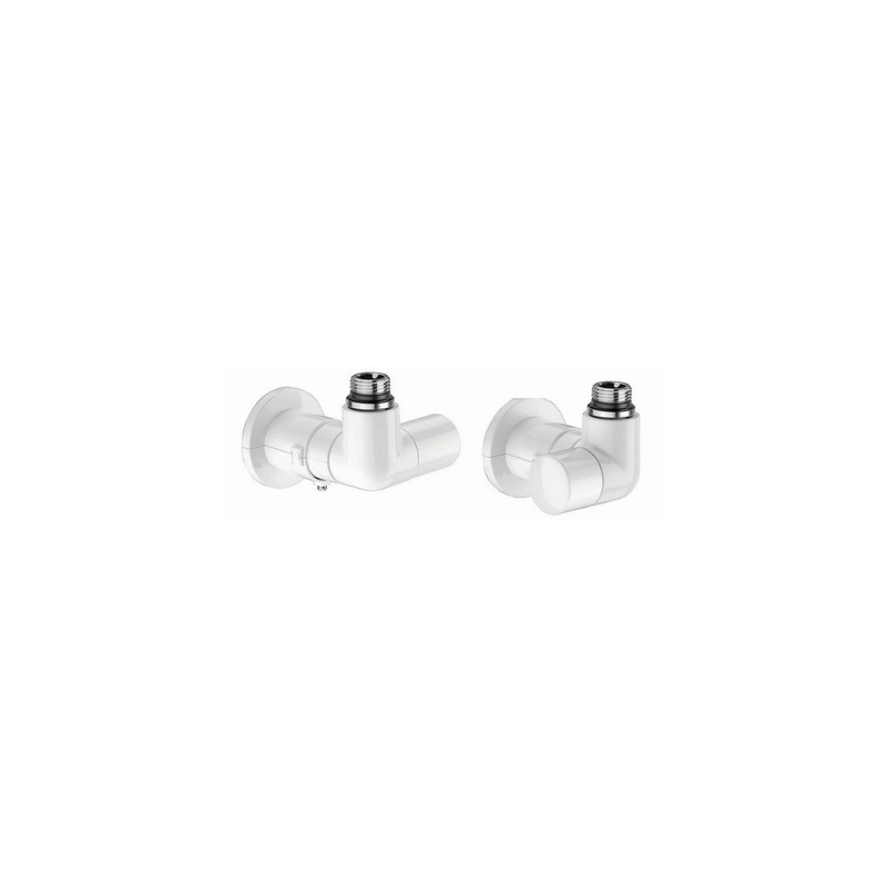 Valvola + Detentore A Squadra Sx Termostatizzabile Bianca - 1/2" Sx 323-400401