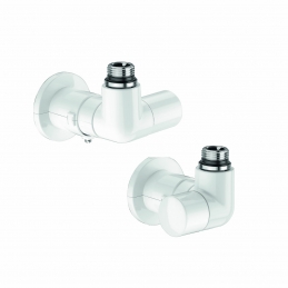 Valvola + Detentore A Squadra Sx Termostatizzabile Bianca - 1/2" Sx 323-400401