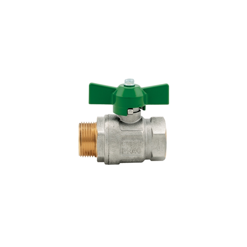 Valvola A Sfera Ideal Dvgw Mf Passaggio Totale Con Farfalla - 1/2" (dn 15) 50 Bar / 725 Psi 354-E293P-04