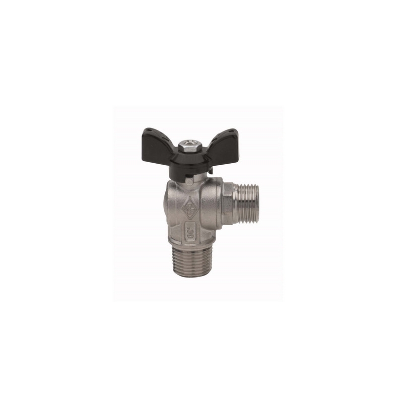 Valvola A Sfera A Squadra Fil. M Att. M Per Tubo Flessibile Uni 9891 - 1/2" X 1/2" Dn 15 Pn 30 354-R4587-04