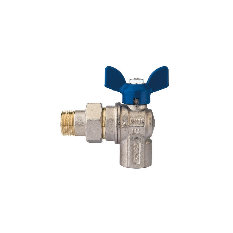 Valvola A Sfera A Squadra Per Collettori Con Farfalla In Alluminio Blu - 1/2" Dn 15 Pn 30 354-R4624-04