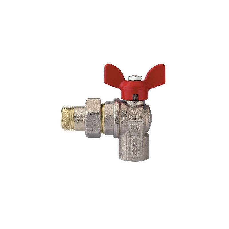 Valvola A Sfera A Squadra Per Collettori Con Farfalla Alluminio Rossa - 1" Dn 25 354-R4625-06