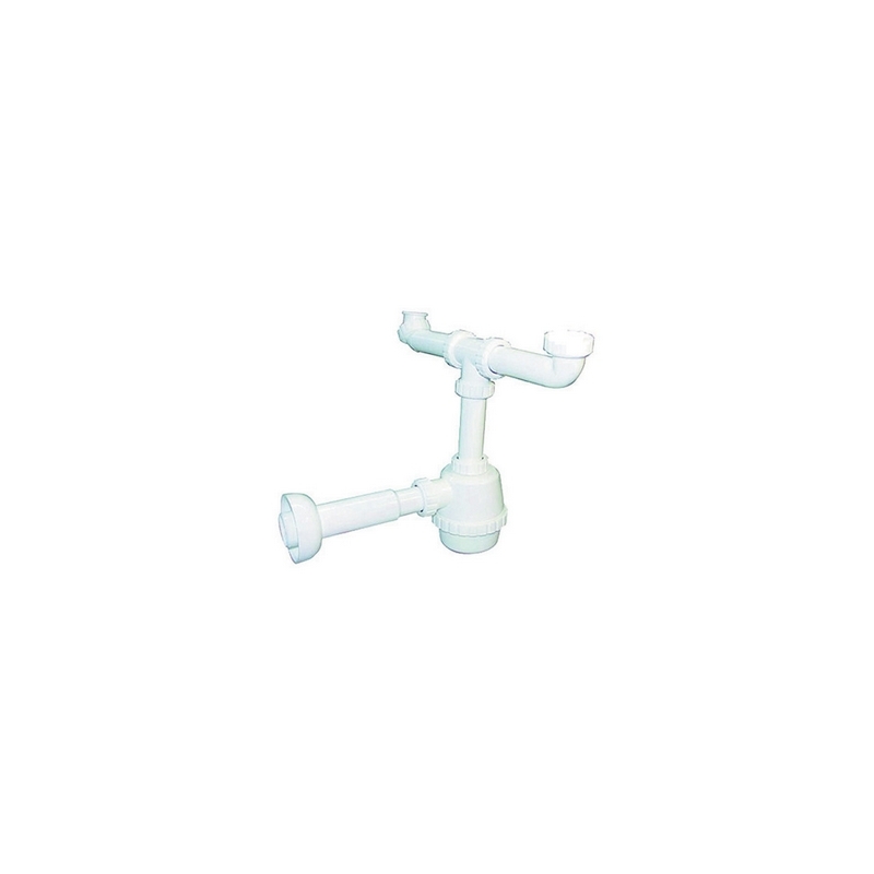 Sifone Pvc 2 Vie S / Piletta Per Porcellana Con Canotto - 1"1/4 371-301