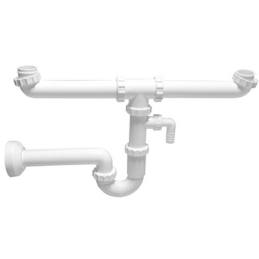 Sifone Per Lavelli A 2 Vie Con Attacco Lavatrice - 1" 1/2 Diam.40 371-3123
