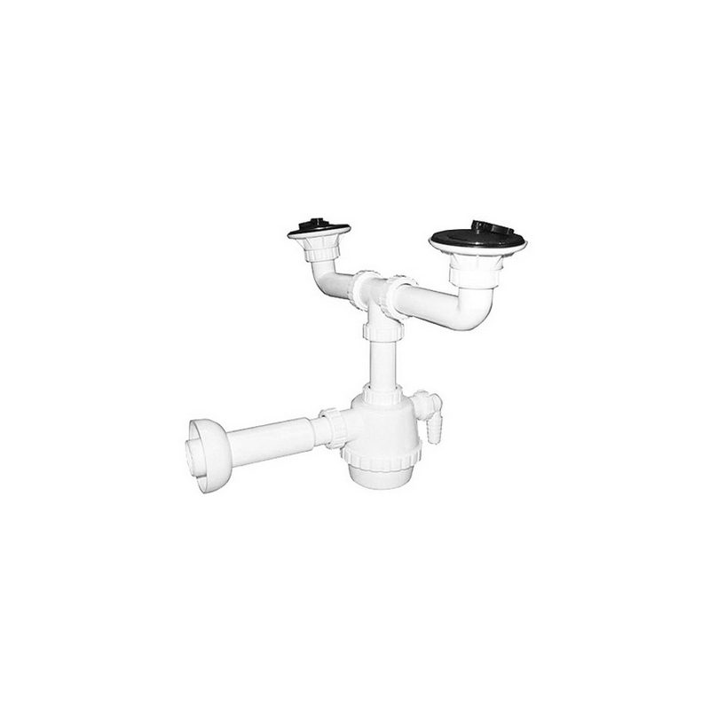 Sifone Pvc 2 Vie C / Piletta E Scarico Lavatrice C/canotto - 1"1/4 371-321