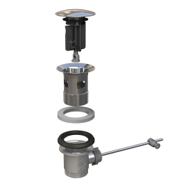 Piletta Per Lavabo E Bidet Kinoko 63 - Tappo Inox D. 63 Mm 371-B0934