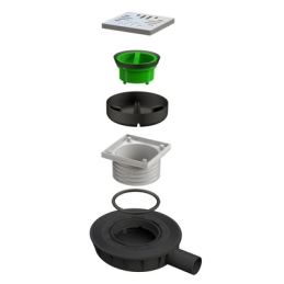 Piletta "mini Drain" Scarico Pavimento Ultra Ribassato - Scarico D. 40 Mm - H. 45 Mm 371-B6338-040