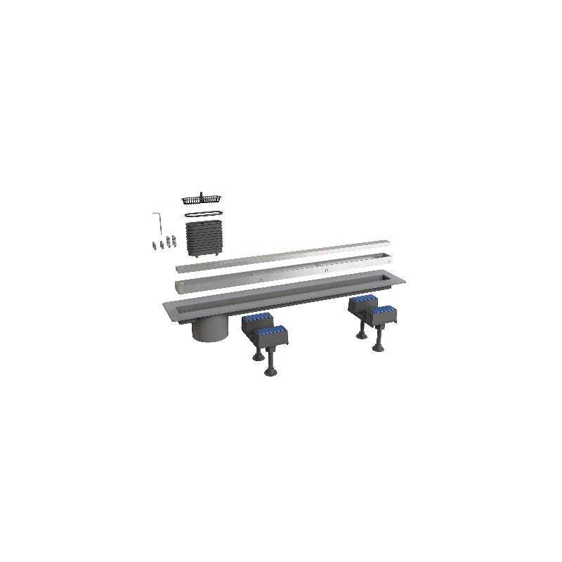 Canalissima Da Pavimento Con Griglia In Alluminio - Mm 1000 371-B6822AL-100