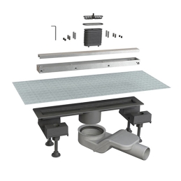 Canaletta Doccia Canalissima Alluminio Orizzontale Kit - L. 80 Cm 371-B6825HL-080