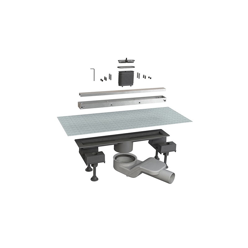 Canaletta Doccia Canalissima Alluminio Orizzontale Kit - L. 100 Cm 371-B6825HL-100
