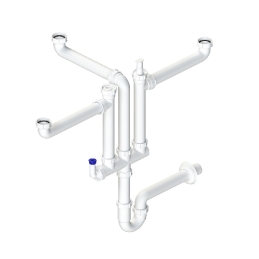 Sifone A 3 Vie Con Doppio Attacco Lavastoviglie - 1"1/2 371-M3601
