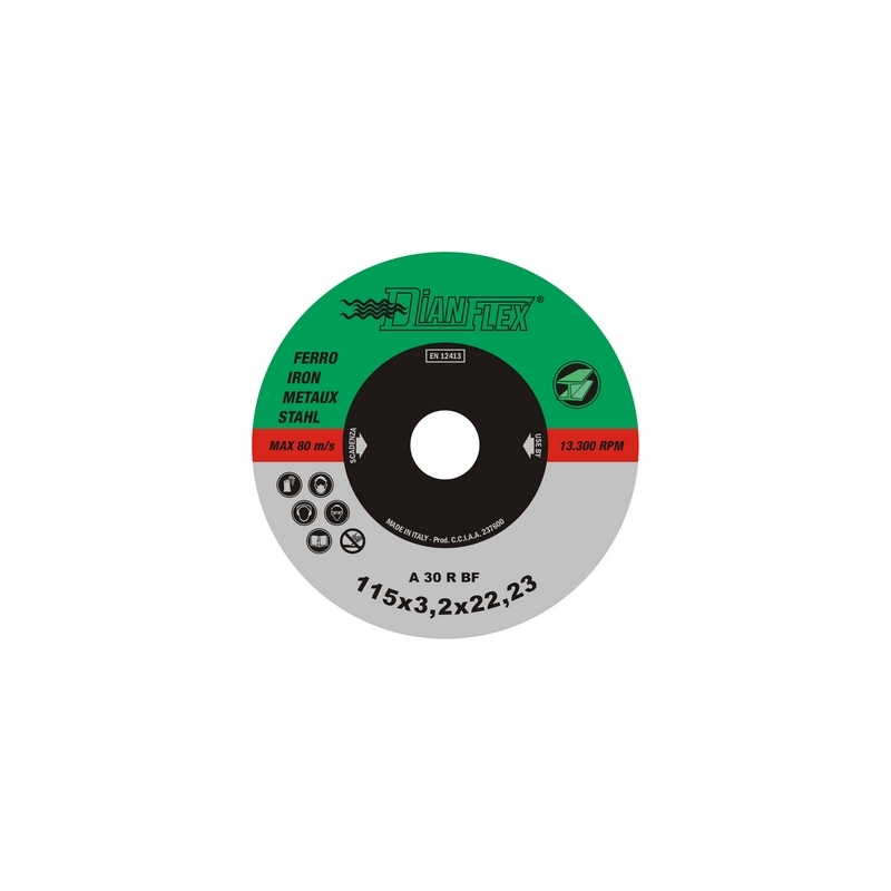 Disco Abrasivo Per Ferro - Mm 230 X Sp. 3.2 Ferro 507-IDF-23032