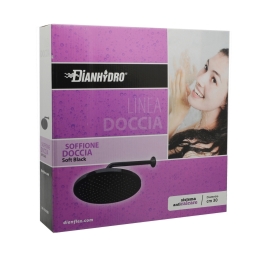 Soffione Soft Black Completo Di Braccio - Diam. 30 110-1021