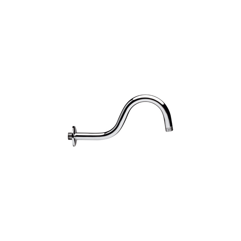 Braccio Doccia Curvo In Ottone Pesante Cromato - Cm 29 110-1045