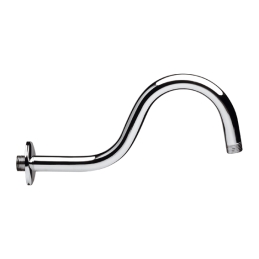 Braccio Doccia Curvo In Ottone Pesante Cromato - Cm 29 110-1045