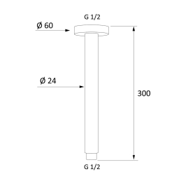 Braccio Doccia A Soffitto Tondo - Cm 30 110-1048