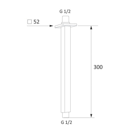 Braccio Doccia A Soffitto Quadro - Cm 30 110-1049