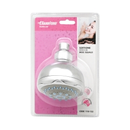 Soffione Doccia Squalo Con Snodo Zama - Cromo - Diam. 80 Mm 110-132