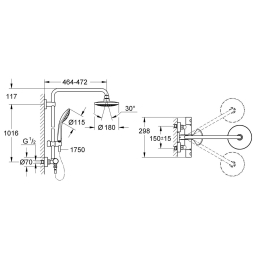 Colonna Doccia Con Miscelatore Termostatico Esterno Euphoria - Cromo 110-H27296
