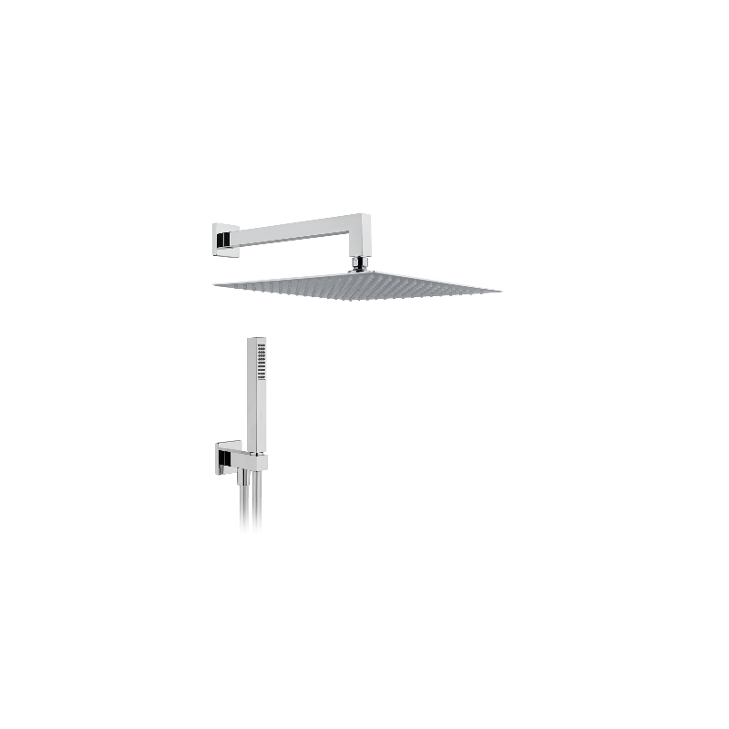 Kit Soffione Doccia Quadro - L. 250x250 - Braccio L. 350 Mm 110-VQH2-2535