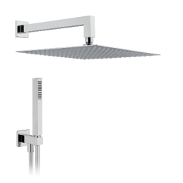 Kit Soffione Doccia Quadro - L. 250x250 - Braccio L. 350 Mm 110-VQH2-2535