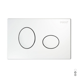 Placca Per Cassetta Incasso Pucci Eco 2 Pulsanti Ellisse Mod.2014 - Cromo-satinata 132-8451E-CS