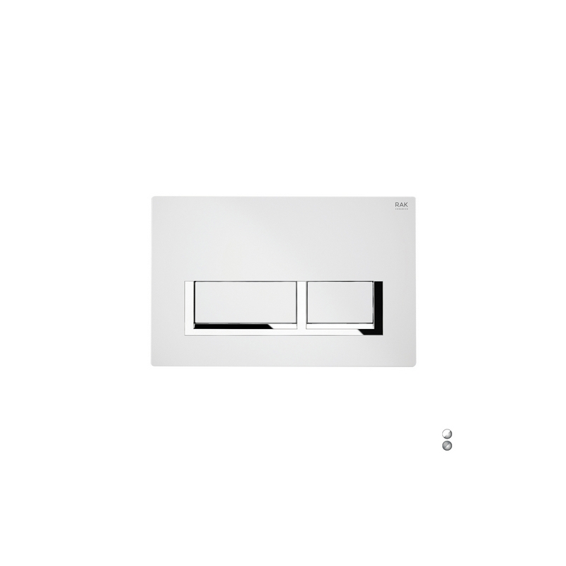 Placca Di Comando Mod. Rettangolare Per Cassetta Rak Ecofix - Bianco - Cromo 132-RFS04R-BC