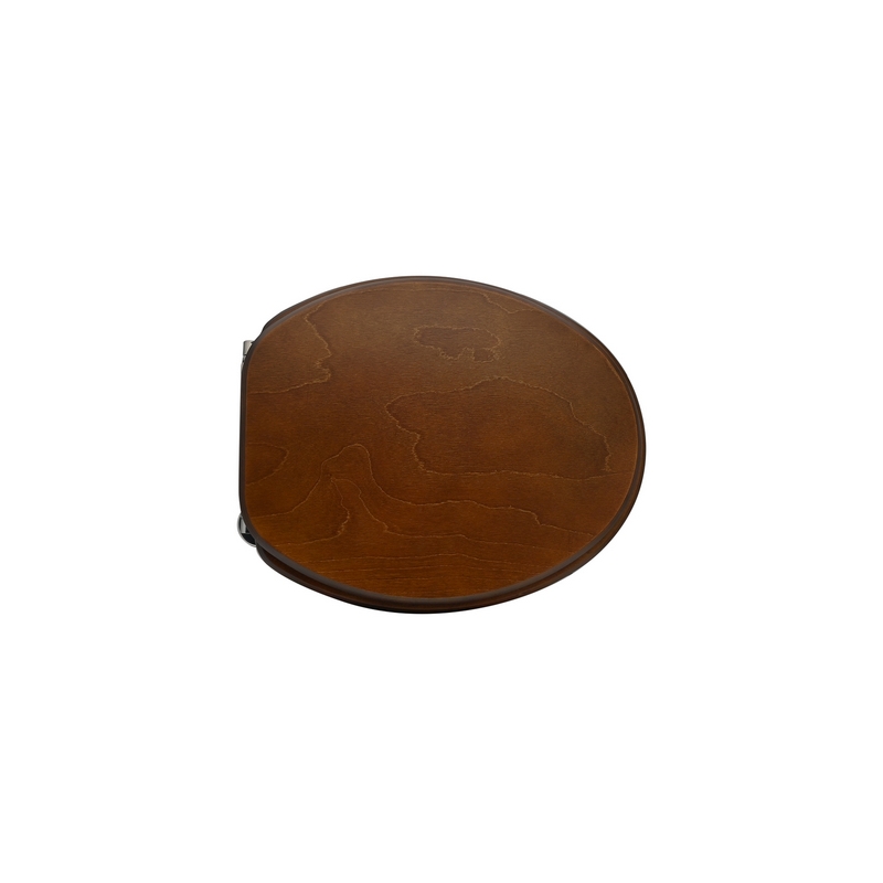 Sedile Wc Universale In Legno New - Noce Scuro - Cerniere A Passan 111-2244-NS33