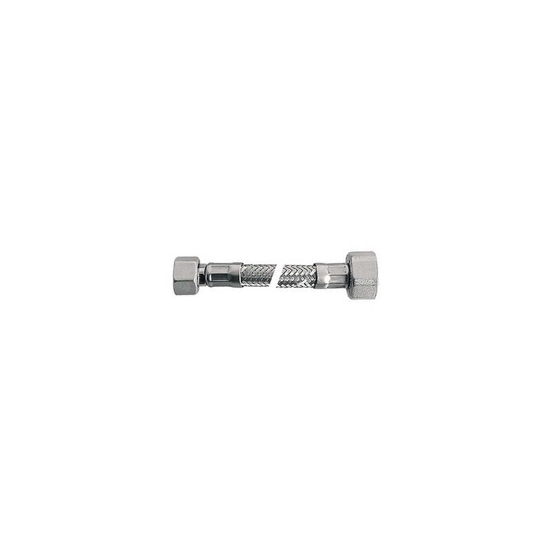 Flessibile Inox Mod. Lux Normale Cm. 10 Con Teflon E Guarnizione - Ff 1/2 X 1/2 F221-IN010G-F44