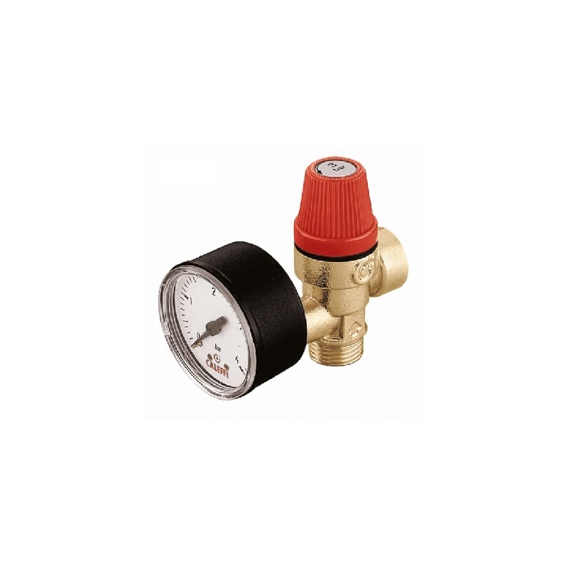 Valvola Di Sicurezza Ordinaria Mf C/manometro - 1/2 - 6 Bar 323-314-460