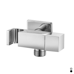 Presa Acqua Quadra Con Supporto Doccia E Arresto - Nero Opaco 222-85410-NO