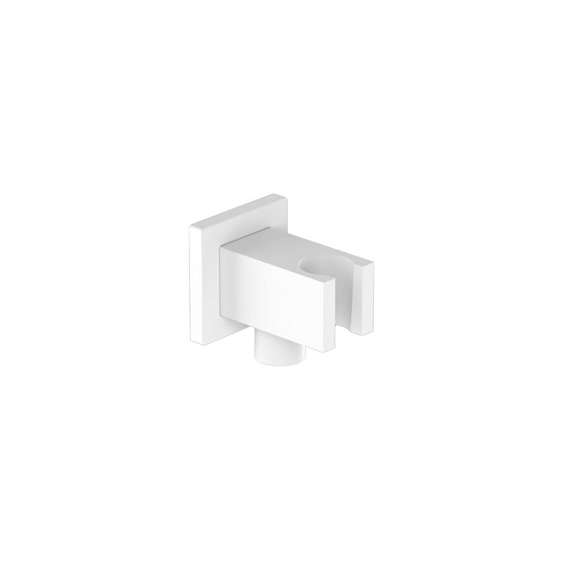 Supporto Doccia Minimale Quadro Con Presa Acqua - Bianco Opaco 222-85431-BO